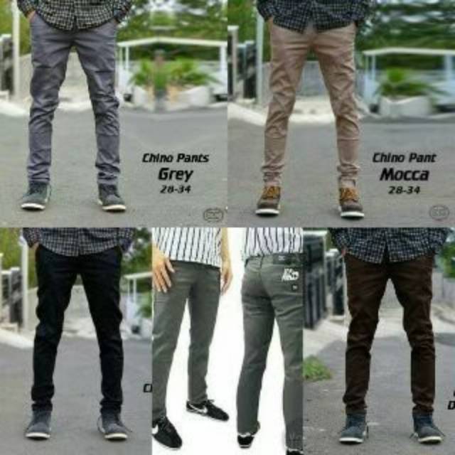 Celana panjang katun chino pria slimfit yang lagi hits