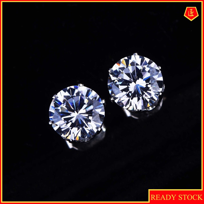 [Ready Stock]Simple Fashion Moissanite Crown Earrings