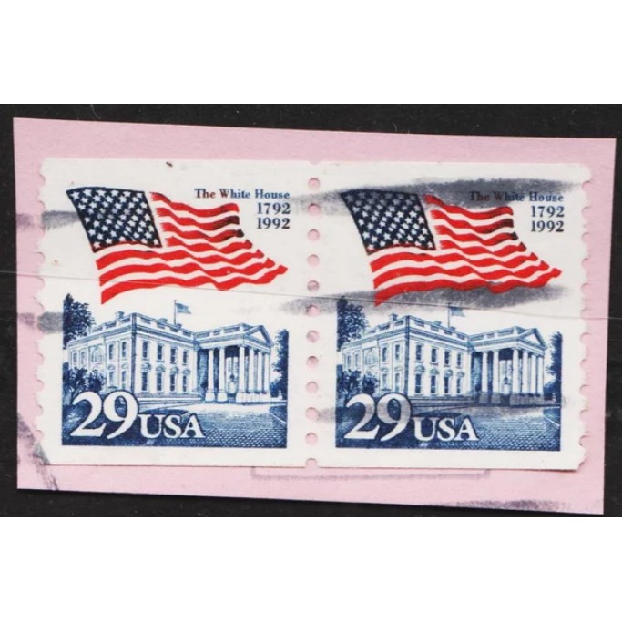 

Perangko Filateli L34 USA VFU 2v Pair 23.04.1992 -1993 Flag Over White House #2334