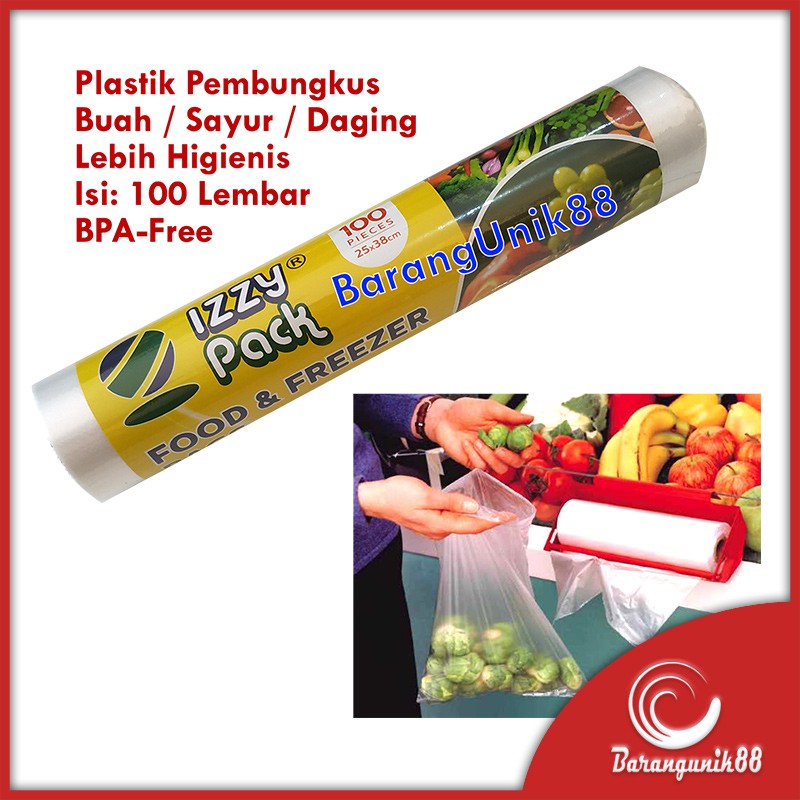 Izzy Pack Food &amp; Freezer Bags Plastik Buah Sayur Multifungsi Food grade plastik roll