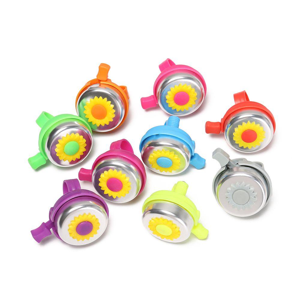 Populer 1pc Bersepeda Stang Sepeda Anak Lucu Bunga Alloy Plastics Rings Horn Suara Alarm