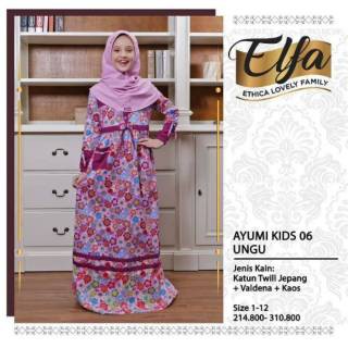 GAMIS ANAK AYUMI KIDS 06 UNGU / GAMIS AYUMI SET HIJAB
