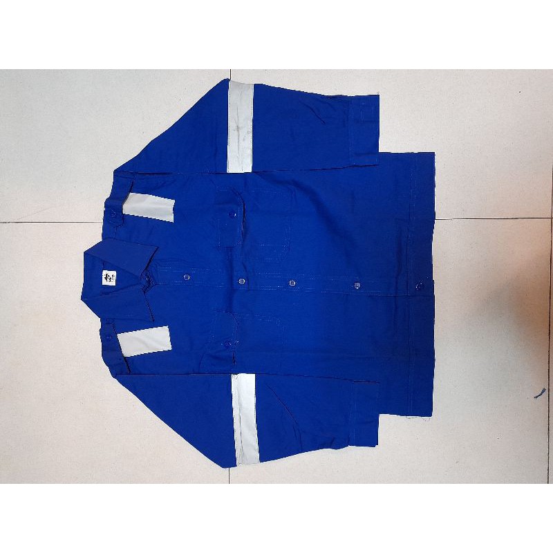 BAJU SERAGAM KERJA PROYEK BAJU DRILL BIRU BCA / Baju safety drill biru BCA