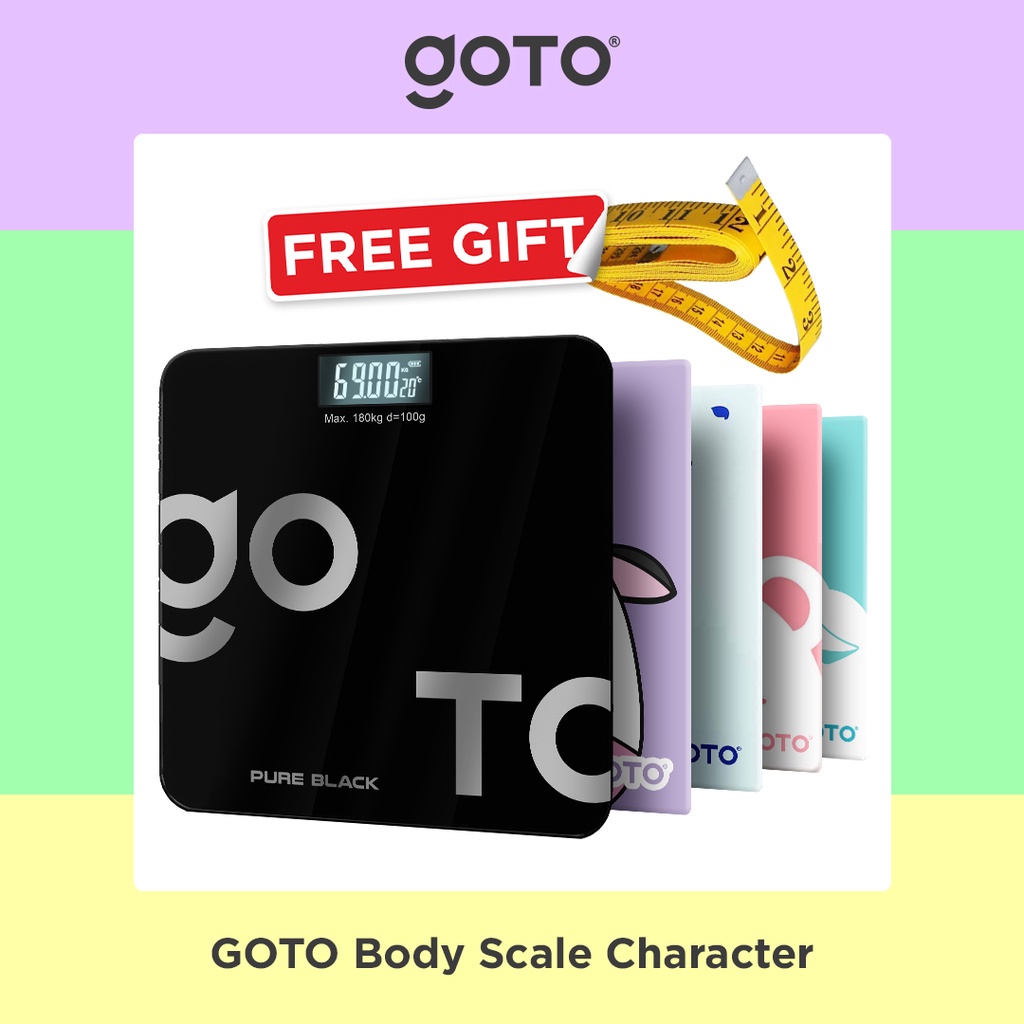Timbangan badan kaca digital Goto Character Body Scale Timbangan Badan Karakter Kartun