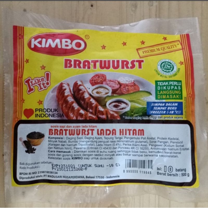 

Sosis KIMBO Bratwurst Lada Hitam 500 gr