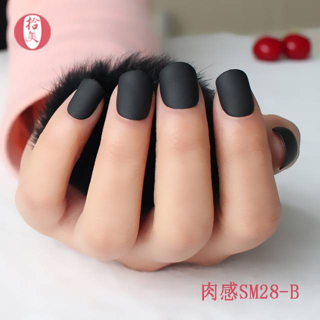 KUKU PALSU FAKE NAILS MATTE SQUARE SHORT STYLE  24 pcs BAG 1