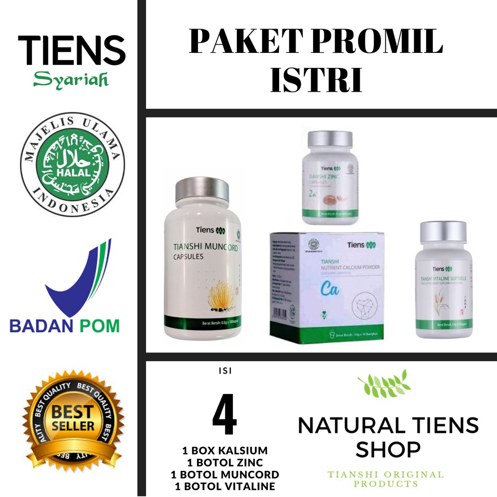 PAKET PROMIL ISTRI & SUAMI | MUNCORD ZINC NHCP VITALINE | PALING LAKU PROGRAM HAMIL PRODUK TIENS ASL