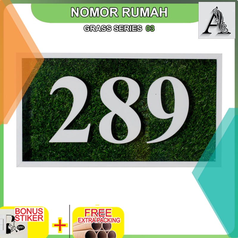 

Murah Nomor Rumah Akrilik GRASS Series 01 - Putih