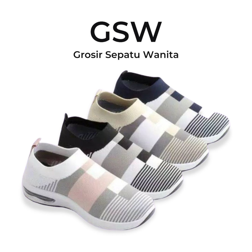 GSW Sepatu Sneakers wanita import FLYKNIT Fashion wanita ( TP44-1 ) With airboost outsole + insole tebal IMPORT