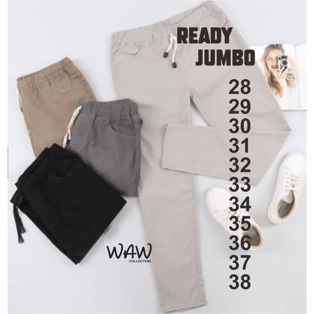 LEGGING TWILL COMBADE CELANA BAGGY PANT WANITA SIZE 28-38