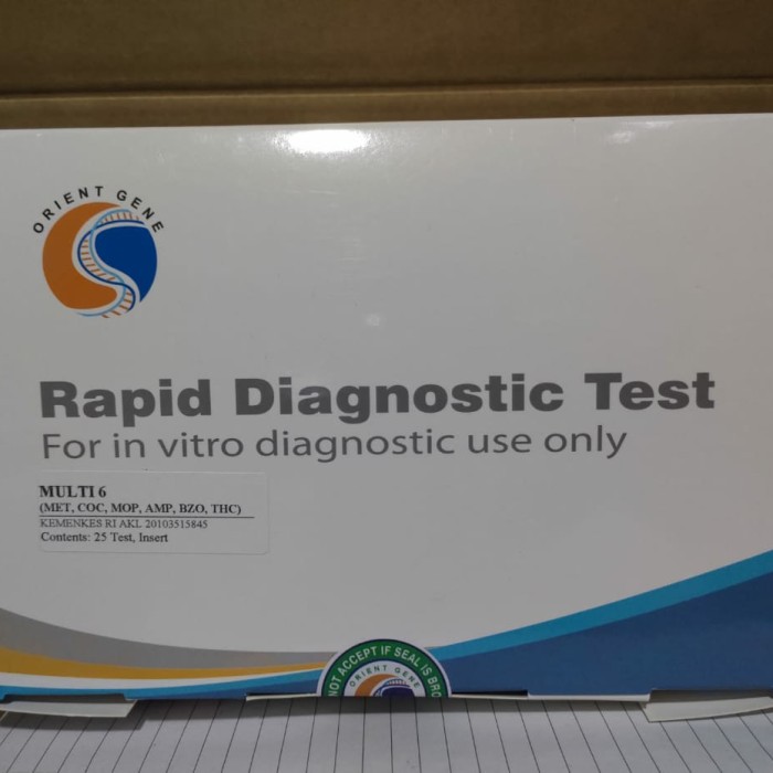 multi 6 parameter orient gene drug test AMP/MOP/THC/MET/COC/BZO harga 1 box