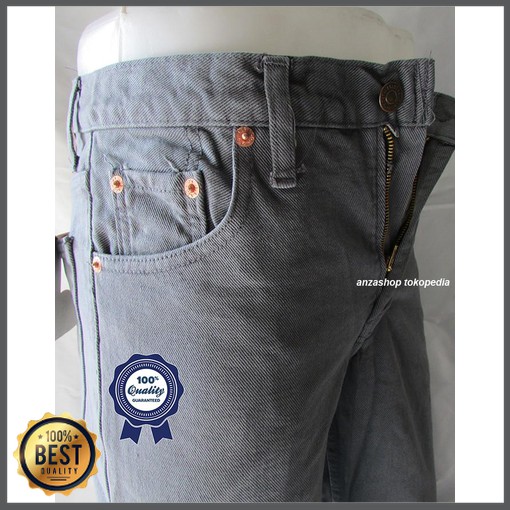 Celana Jeans/Jins/Jin Cowok/Laki/Cewek Branded Levi's/levis Standar/Regular Abu-Abu 33-37 CO Diskon