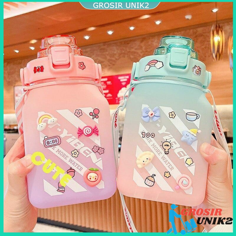 Botol Sultan Anak Plastik Sport BPA FREE + Stiker 2D/3D Big Capacity 1600ml Anti Pecah dengan warna Gradasi dan Polos Free Stiker GROSIR UNIK2