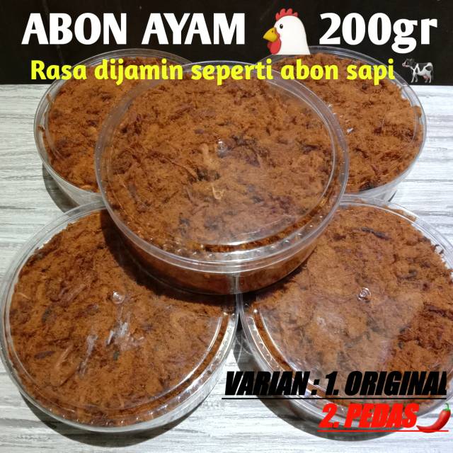 

ABON AYAM 200gr ( Varian rasa original dan pedas ) Asli Cianjur