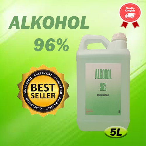 Alkohol 96% 5 Liter - Alkohol 96 Persen - Alkohol Pembersih - Sterilisasi - Disinfektan