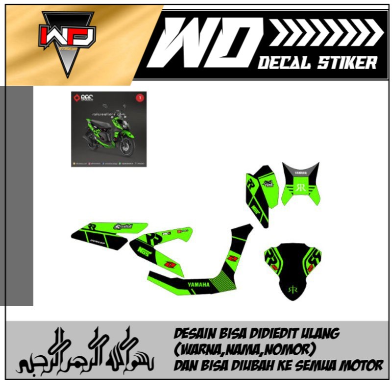 

Decal sticker x ride motif simple stabilo