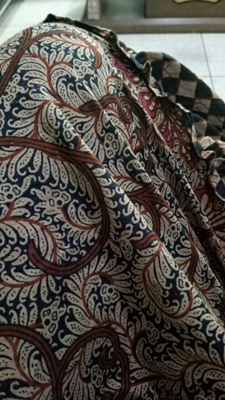 Gamis Batik Manggar Gamis Dewasa Baju Batik Kombinasi Sambungan Bawah Tangan Karet