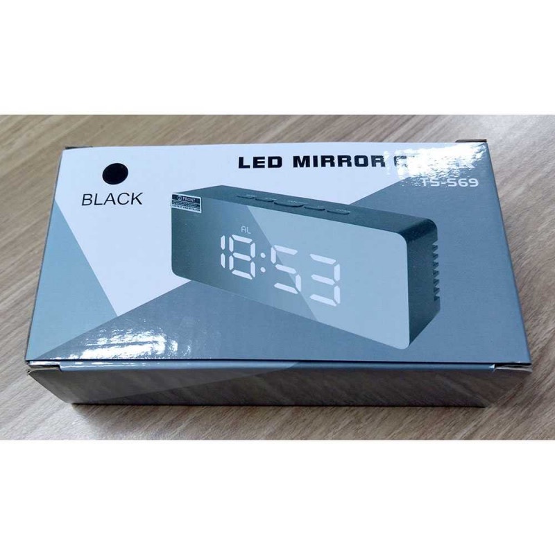 Jam Meja Alarm Weker Mirror Digital Temperature Power USB Layar LED