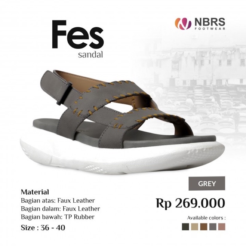 Sepatu sandal Fes NBRS Footwear Grey