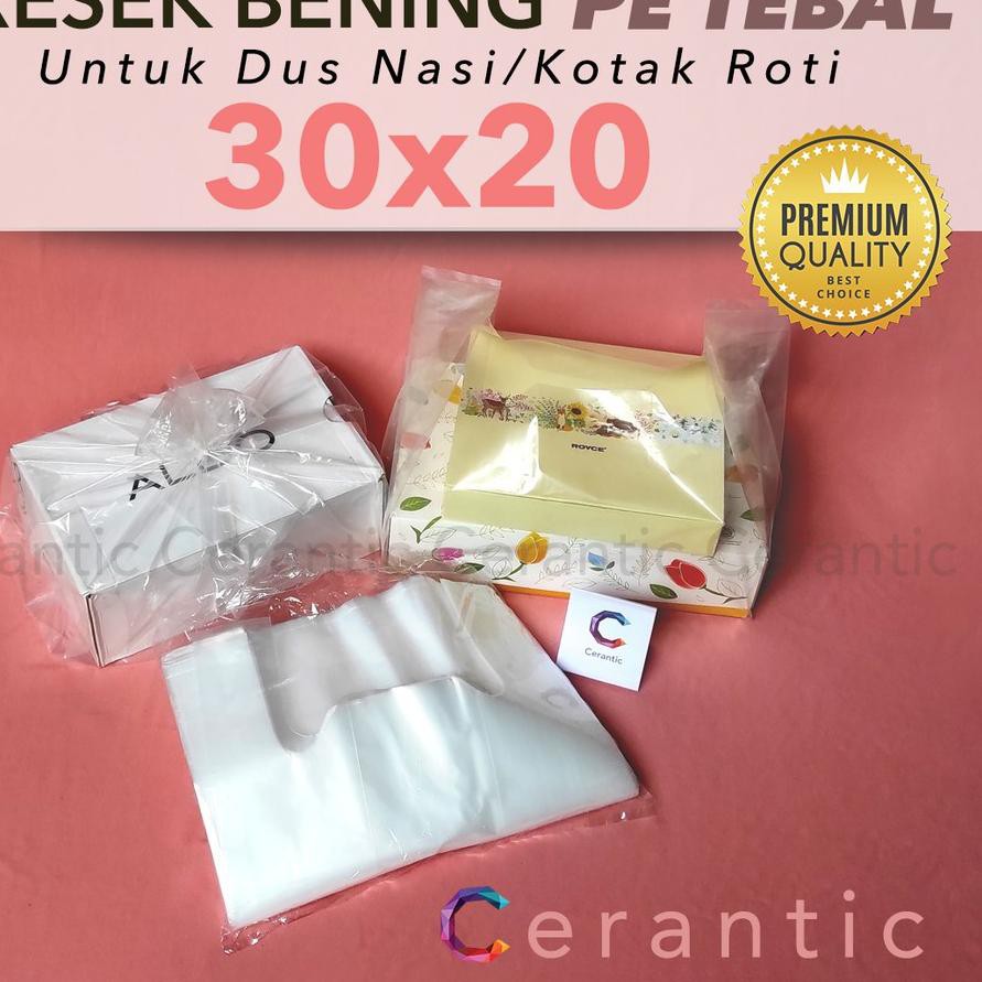 

*Promo* Kresek Bening Transparan 30 x 20 PE TEBAL untuk Box Dus ukuran 30x20 cm isi 50 lembar ♔