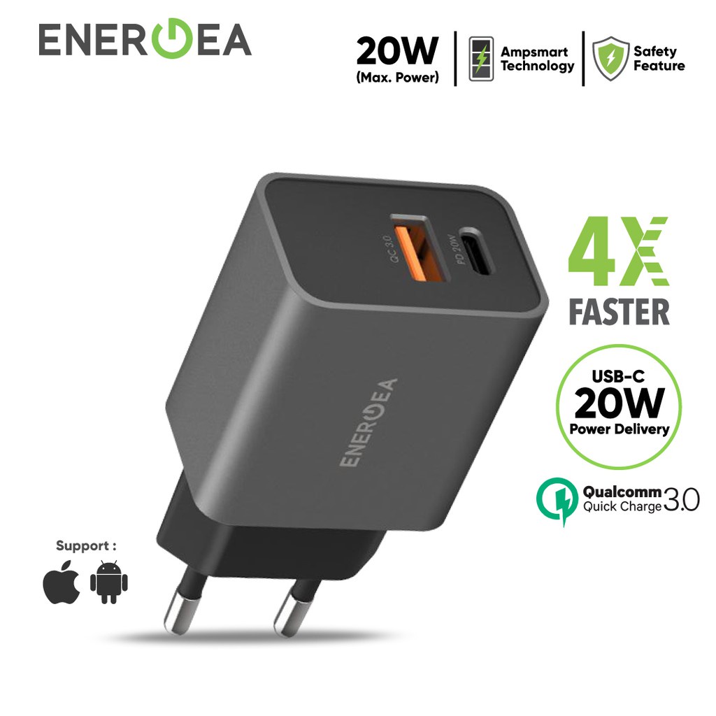 FAST CHARGER ENERGEA 20 W SUPPORT IPHONE 12/ANDROID