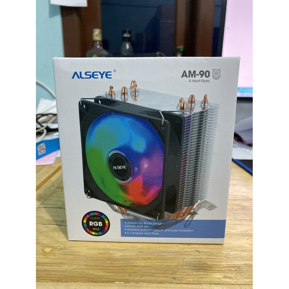 Alseye AM-90 4 pipa Fan Processor CPU Cooler Muliplatfrom RGB 4 pipes