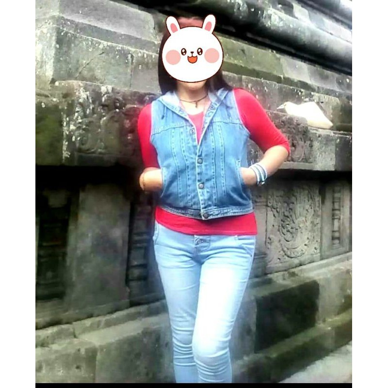 rompi crop jeans Hoodie PL