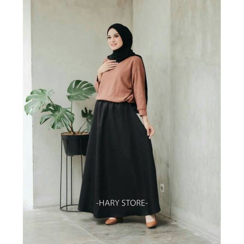 Rok panjang wanita cewek / perempuan / remaja anak pondok / abg allsize fit L XL harian santai murah