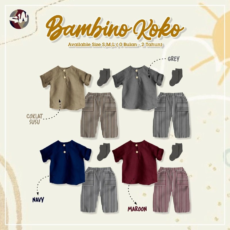 SET BAMBINO KOKO SAWANNI setelan koko bayi SET KOKO BALITA setelan koko balita murah