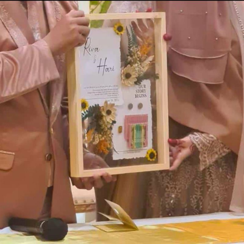 Bingkai Mahar Hias / Frame Mahar Transparan Rustic 30x40