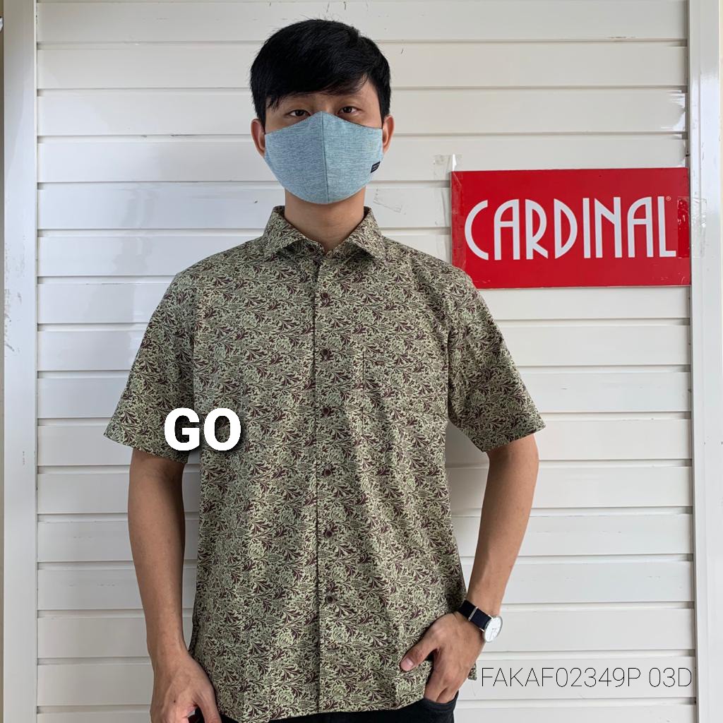 gof M-L CARDINAL KEMEJA BATIK FORMAL Pakaian Pria Atasan Kemeja Hem Slimfit Lengan Pendek KFP