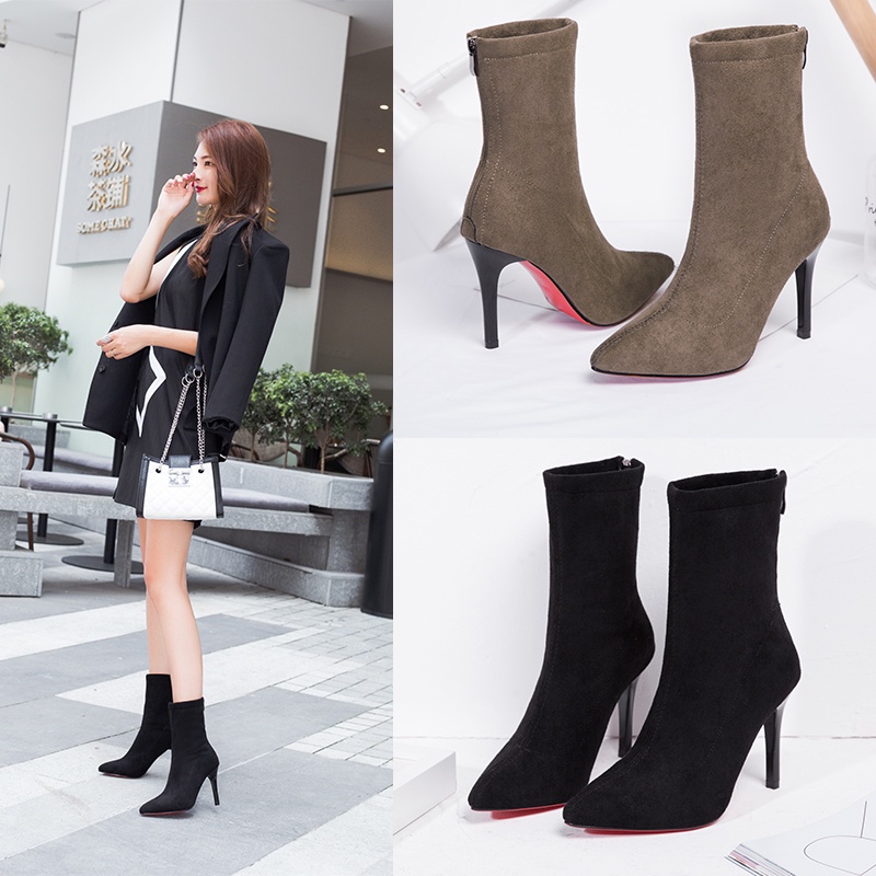 ✅PINKEY P015 SEPATU WANITA SEPATU HEELS BOOTS FASHION KOREA TERLARIS ( FREE BOX SEPATU )