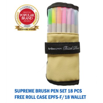 

ARTLINE SUPREME BRUSH PEN SET 18 PCS FREE ROLL CASE Epfs f/18W WALLET