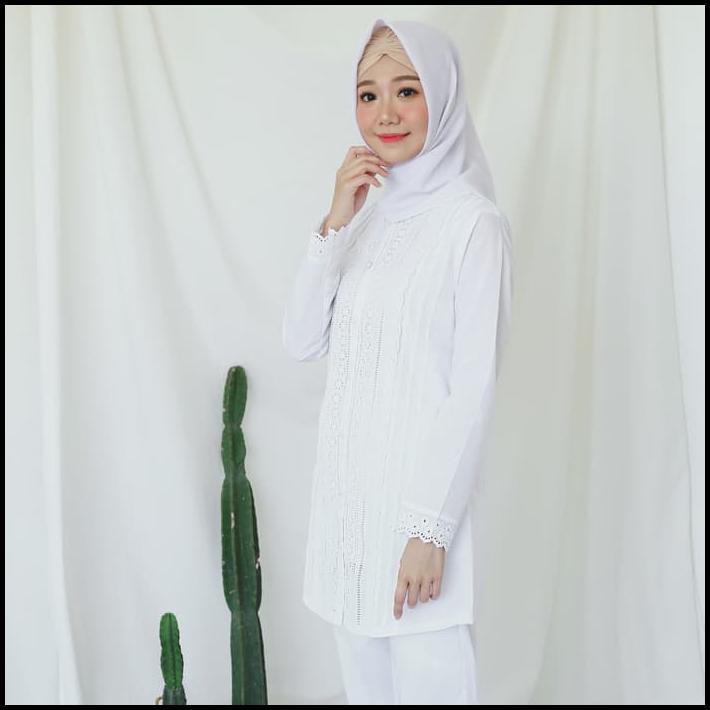 A9D2 BLUS PUTIH KATUN JEPANG/BAJU HAJI/BAJU IHROM/PERLENGKAPAN HAJI #8710 - PUTIH, M 5XGW