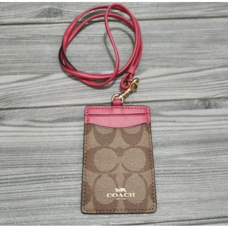 

lanyard COACH New York Signature id card holder