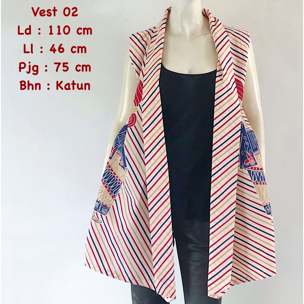 Vest 02 batik solo outer kerja dan santai