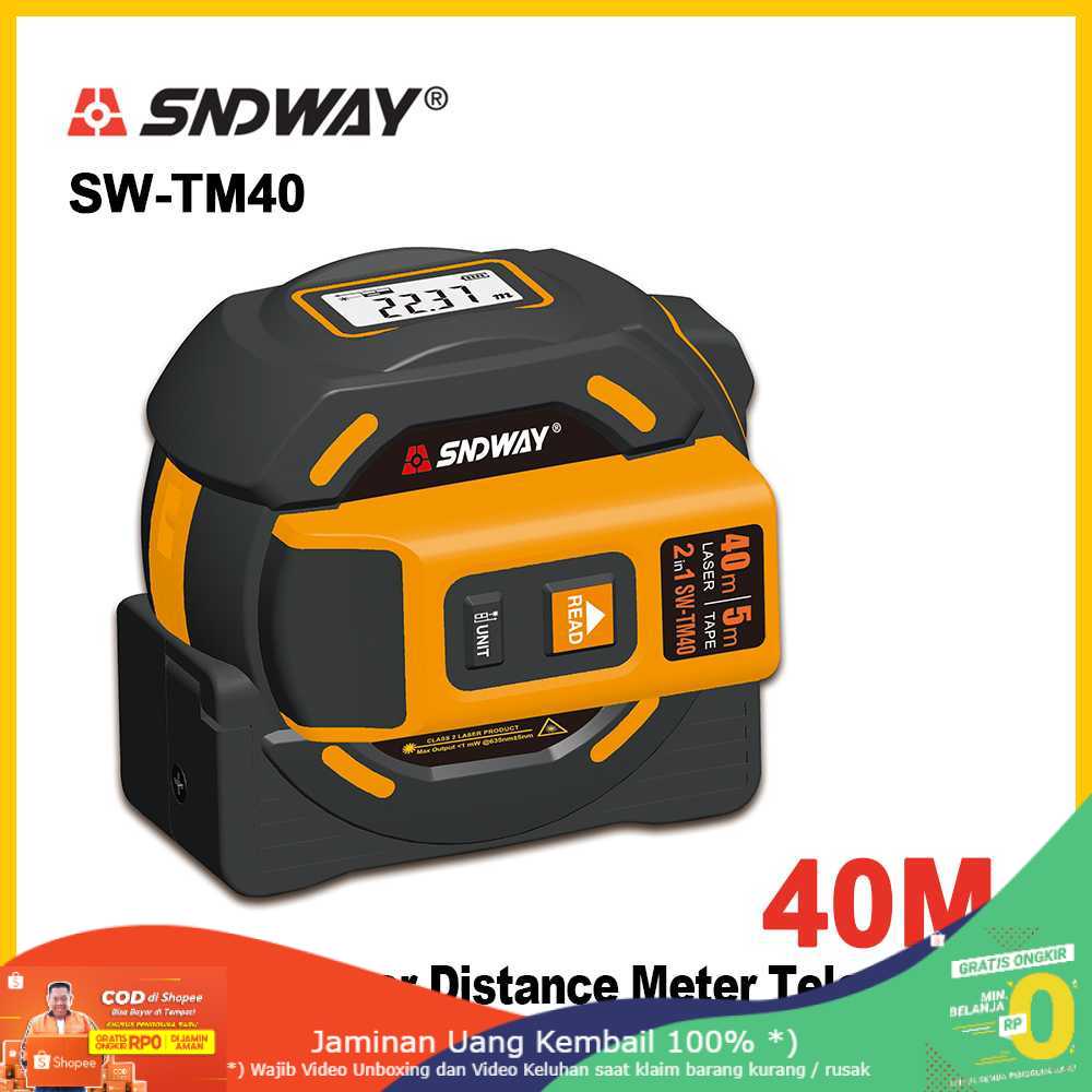 (BISA COD) RVOSTR SNDWAY Meteran Laser Pengukur Jarak Distance Meter Dual 40M - SW-TM40