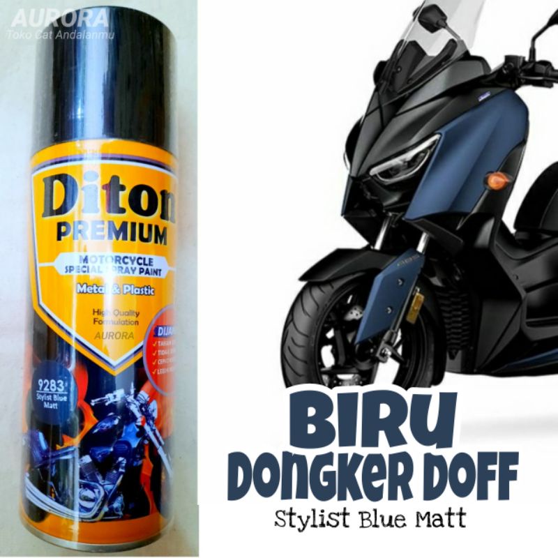 Cat Pilok Pylox 9283 DITON Premium Stylist Blue Matt Biru Dongker Dop Aerosol Otomotif Mobil Sepeda 