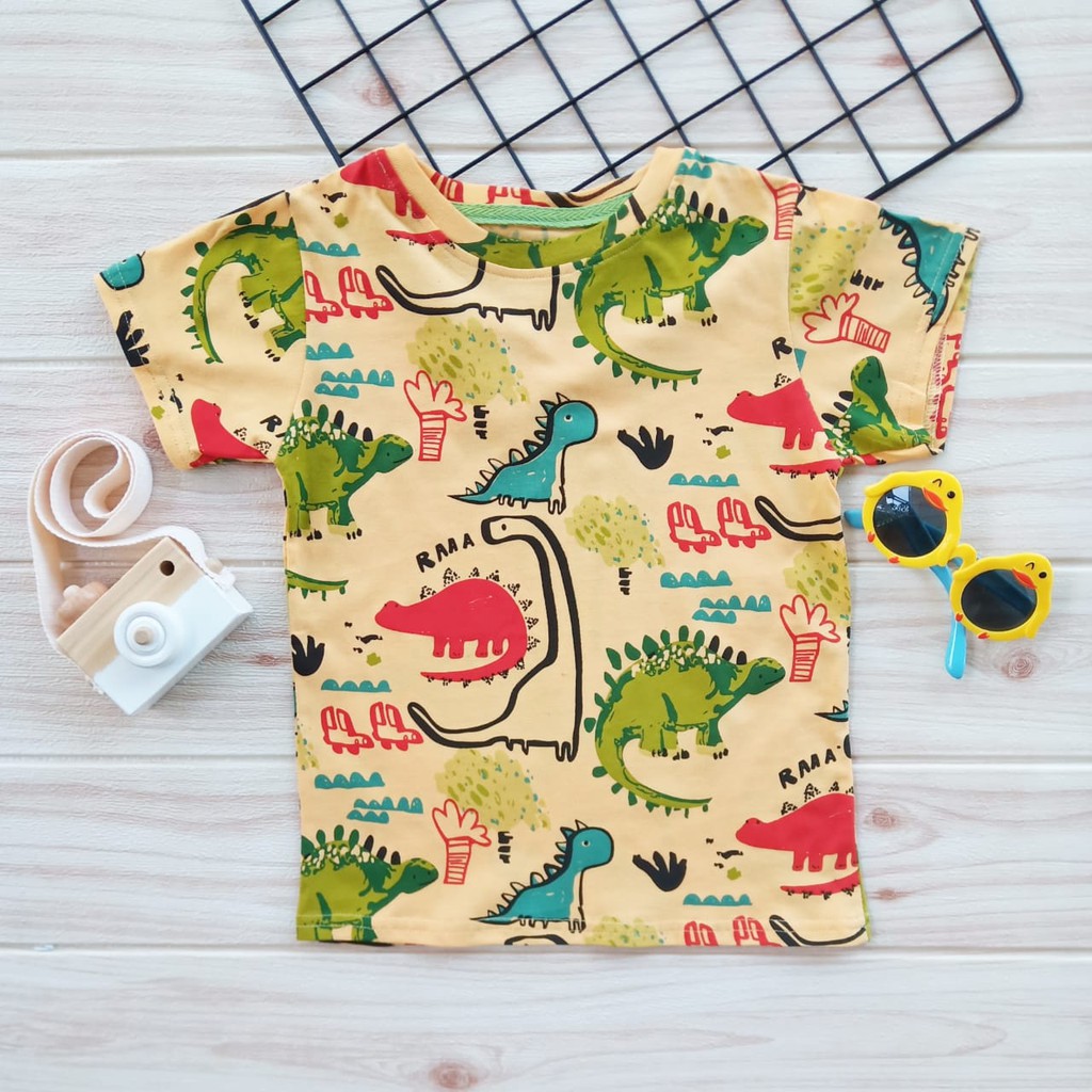 KAOS ANAK PRINTED TEE / BAJU ANAK FULL PRINT / MOTIF DINO ...