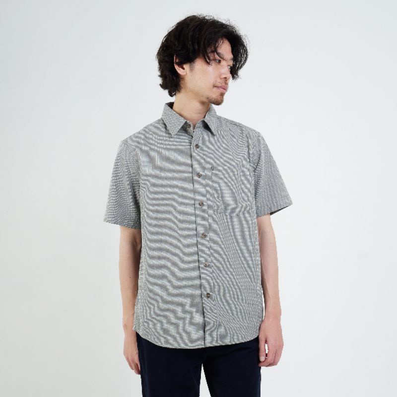 Kemeja MGEE Original Lengan Pendek Motif Denver 012 Olive