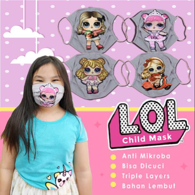 Masker anak LED / Ada Lampu LED / Bisa Nyala