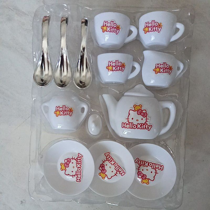 SX808H - MAINAN MINI TEKO CANGKIR SET KEMASAN DUS KARAKTER HELLO KITTY DAN FROZEN