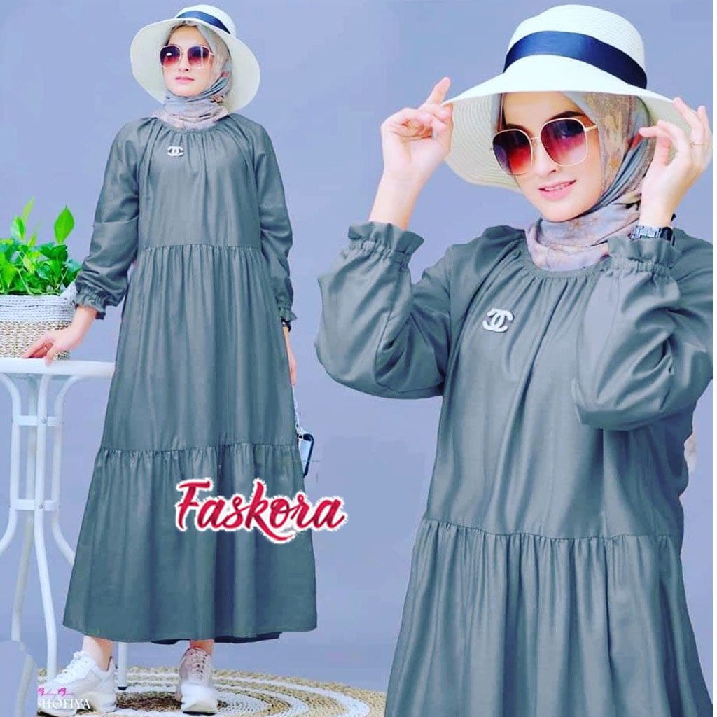 Gamis Polos Premium Jumbo Murah Gamis Hawa Aiwa Syari Dress Muslim Wanita Model Terbaru Rempel