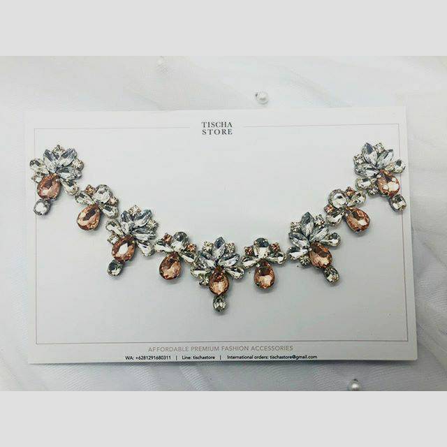 Payet Rangkaian Bella Set in Peach. Cocok untuk bagian dada,leher,pinggang. Tinggal dijahit gampang.