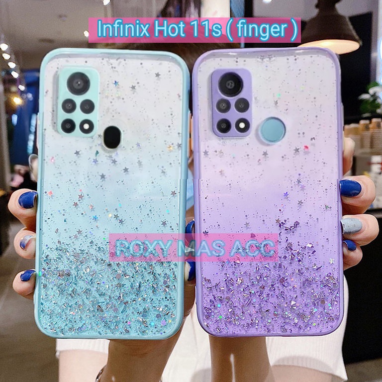 SOFTCASE GLITER ( INFINIX HOT 11S ) TERBARU CASE DOVE GLITER FUZE TRANSPARAN DENGAN PROTEKSI KAMERA,