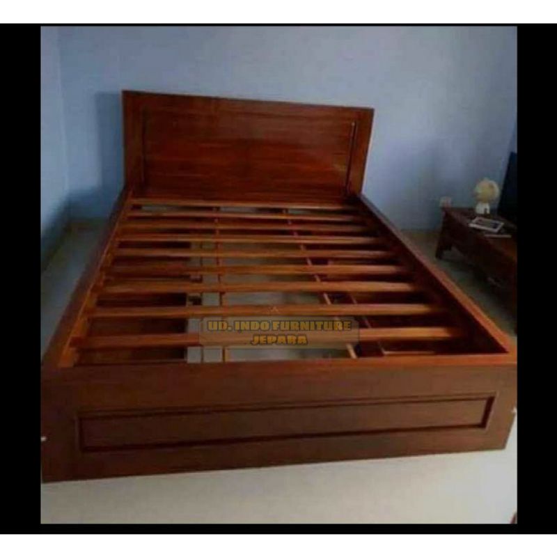 dipan murah keranjang tempat tidur laci minimalis kayu jati jepara