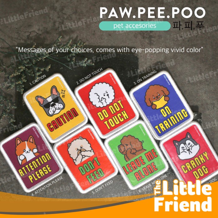 Sticker Tempelan Velcro Message Patch Tag Slip Leash Anjing Kucing