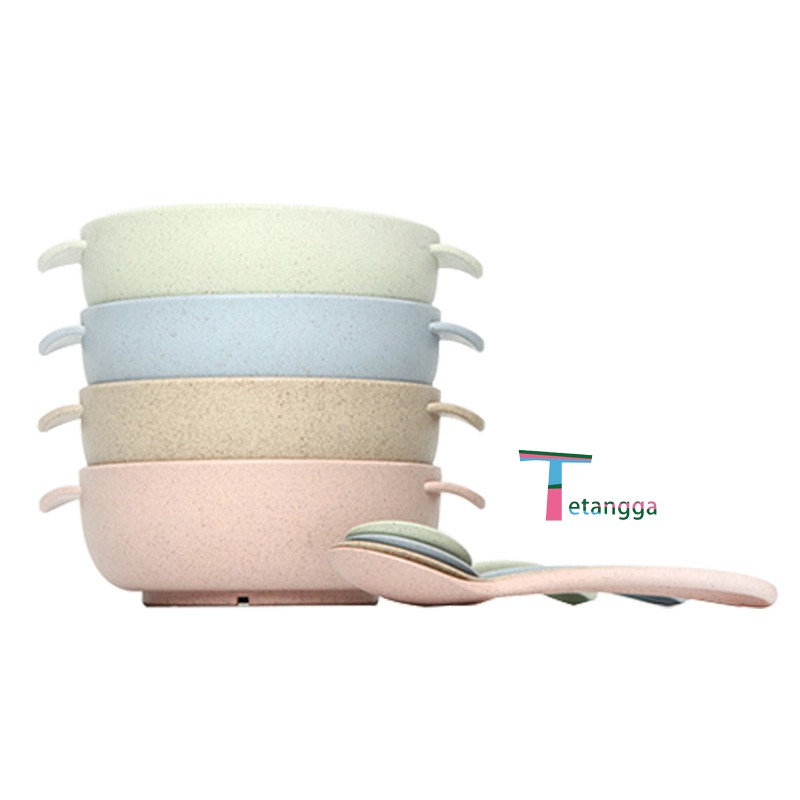 Set Mangkuk  Wheat Straw Mangkuk / Bowl + Spoon Tempat Makan Anak VS-13