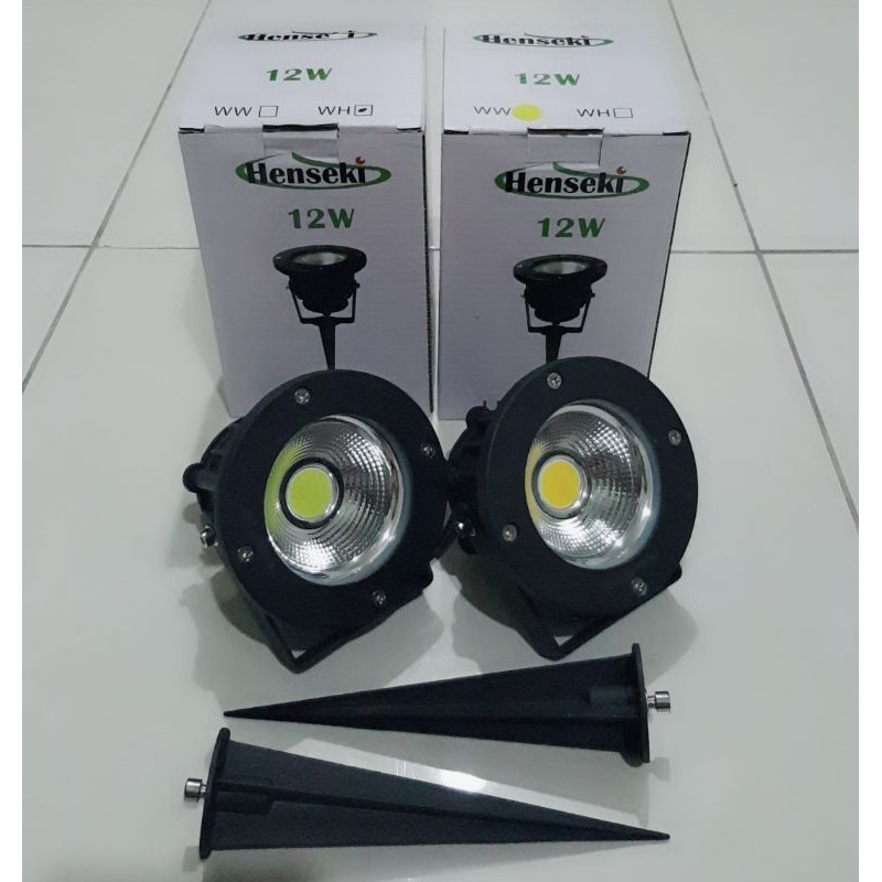 Lampu Sorot Taman Tancap LED COB 12W 220V HENSEKI (White & Warm White)