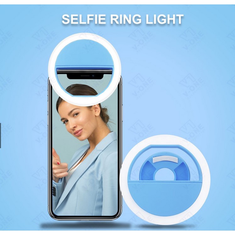 Ring Light Lampu Selfie LED Lampu Foto HP Laptop Komputer Rechargeable warna randoom